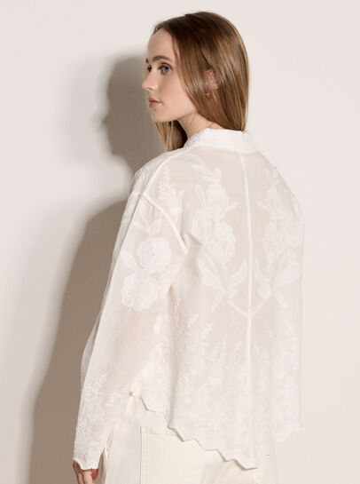 Embroidered Floral Cotton Shirt
