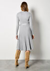 Rib Knit Pleated Midi Dress, Light Grey / Silver, large