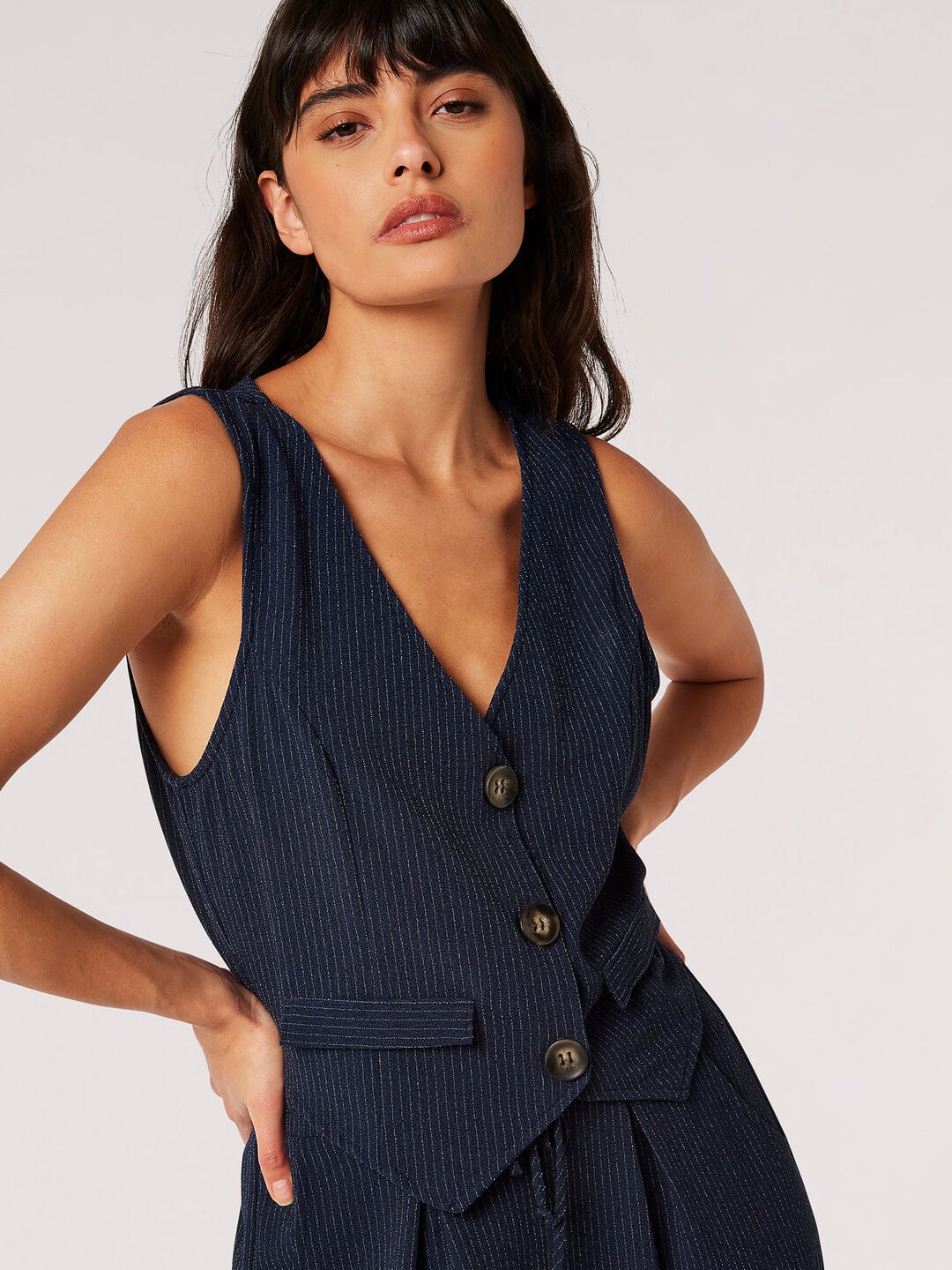 Textured Pinstripe Waistcoat