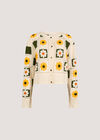 Patchwork Daisy Crochet Cardigan, Yellow, large