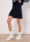 Knitted A-Line Mini Skirt, Navy, large