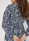 Abstract Animal Print Textured Midi Dress, Navy, large