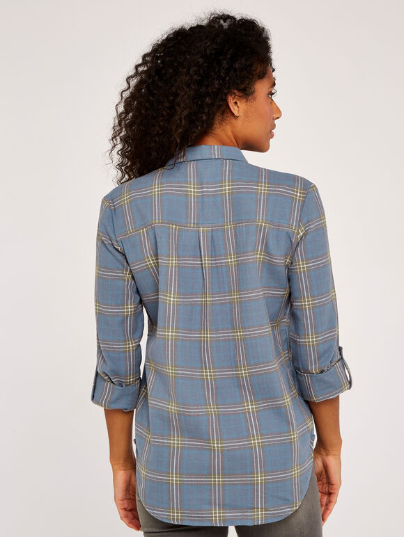 Pastel Window Check Shirt, Blue, large