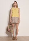 Embroidered Cotton Shell Top, Yellow, large