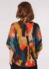 Roll Neck Knitted Cape Top, Mustard, large