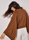 Mock Neck Cape Jumper, Rust, large