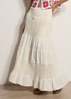 Crochet Tiered Maxi Skirt
, Cream, large