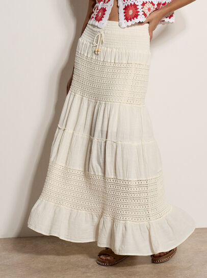 Crochet Tiered Maxi Skirt