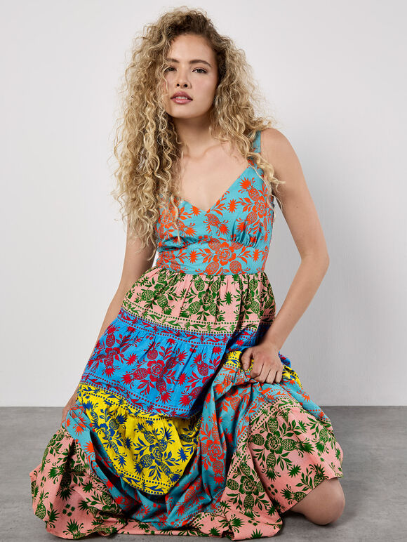 Colour Pop Pineapple Cami Maxi Dress, Assorted, large