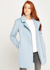 Blue Asymmetrical Zip Coat, Blue, large