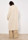 Chunky Cable Knit Longline Cardigan, Cream, large