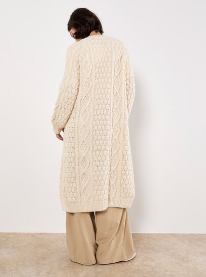 Chunky Cable Knit Longline Cardigan