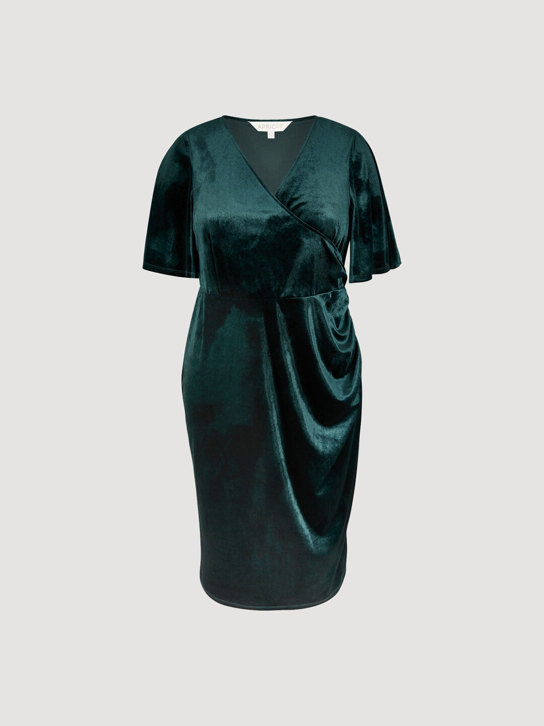 green velvet dress plus Curve Ruched Waist Midi xxpm_nyd8826