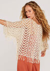 Crochet Fringe Edge Top, Stone, large