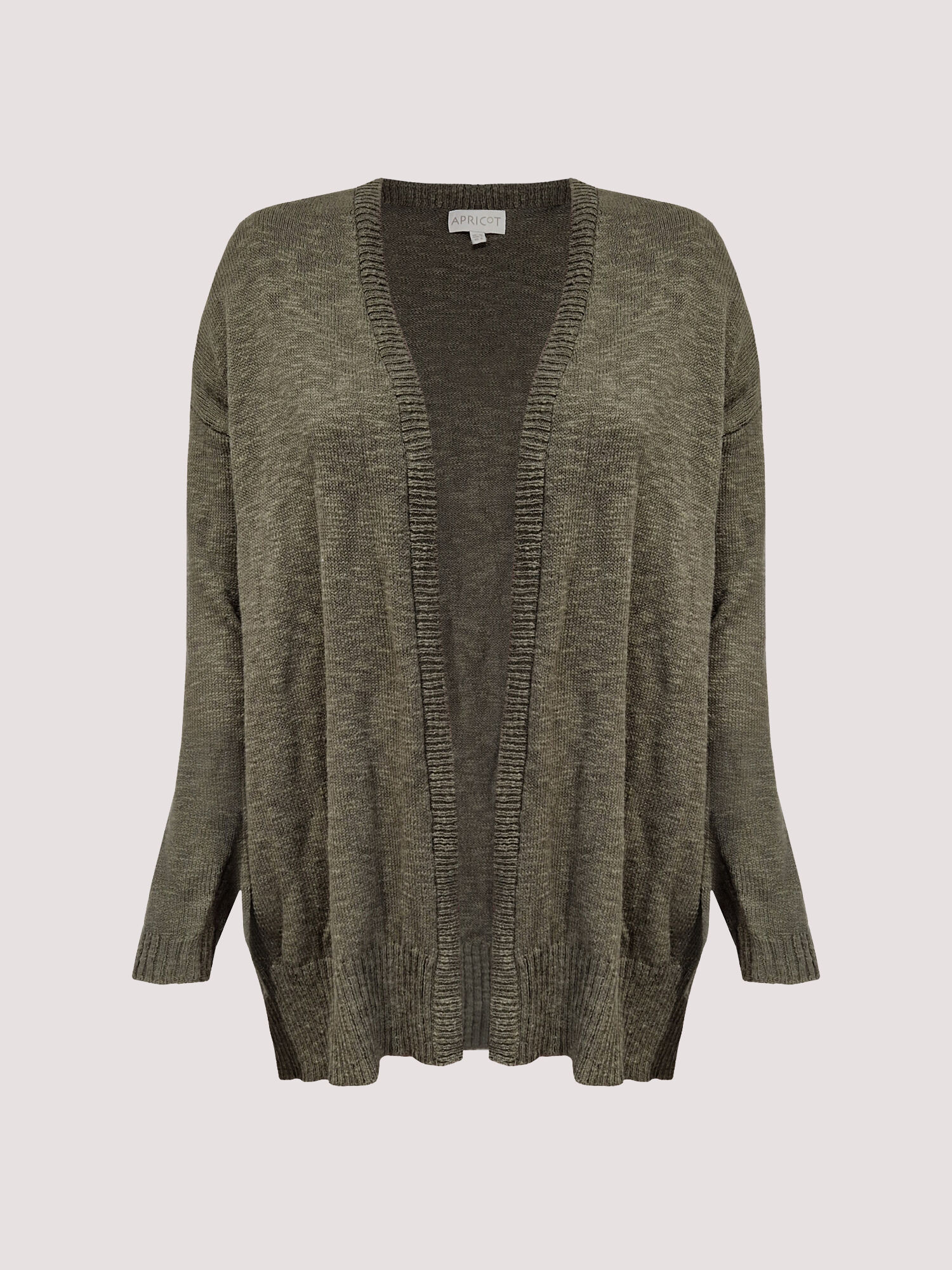Textured Slub Cardigan Apricot Clothing