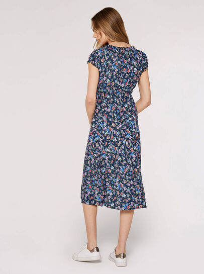 Ditsy Milkmaid Midi Dress