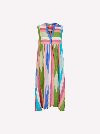Colourful Stripe Midi Dress