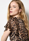 Leopard Shimmer Self-Stripe Maxi Dress, Brown, large