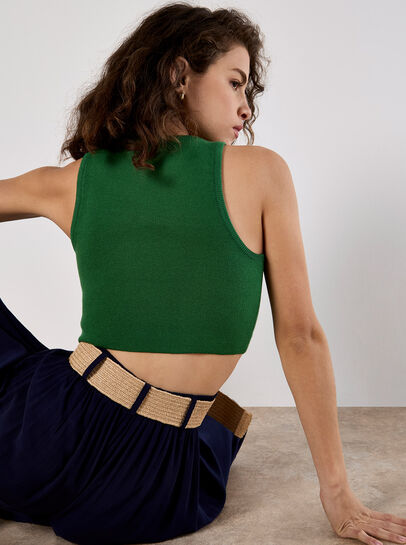 Racer Knitted Crop Top