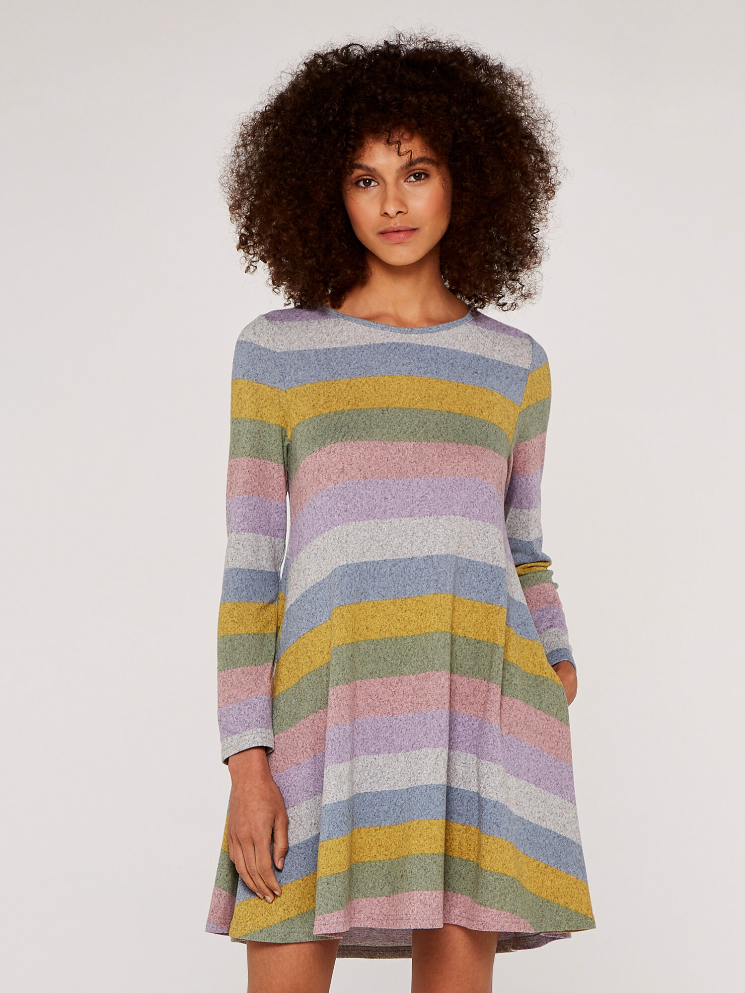 Apricot striped dress shop