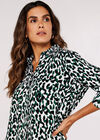 Cheetah High Low Shirt, Green, large