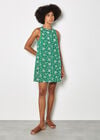 Floral Embroidered Shift Mini Dress, Green, large