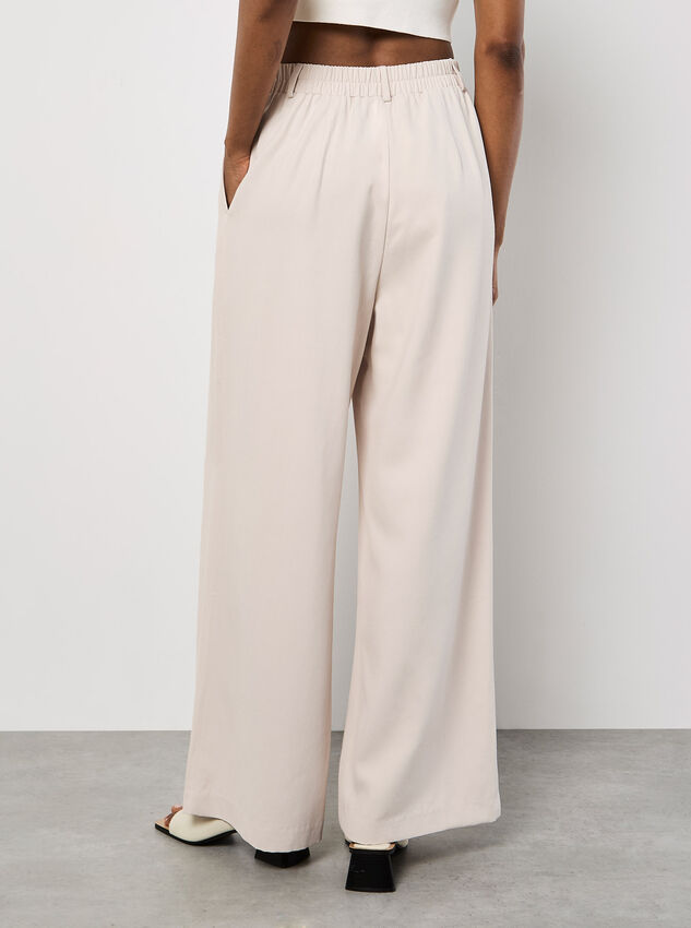 Soft Tailored Wide Leg Trousers, Stone, large