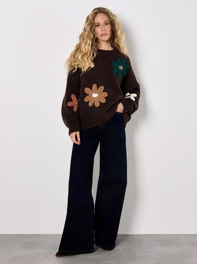 Embroidered Flower Jumper