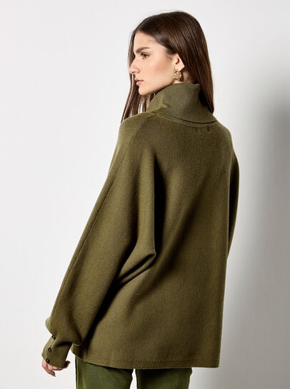 Roll Neck Oversized Batwing Jumper