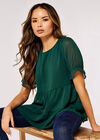 Recycled Crinkle Tiered Top, Green, large