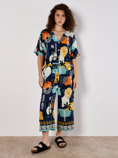 Colourful Sketch Print Culottes