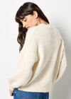 3D Daisy Embellished Oversized Jumper, Stone, large