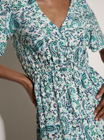 Paisley Print Tiered Maxi Dress