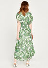 Tropical Leaf Kimono Maxi Dress, Cream, large