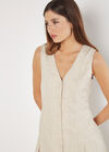 Linen Blend Longline Waistcoat, Stone, large