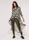 Paint Splash Extreme Hem Shirt, Khaki, large