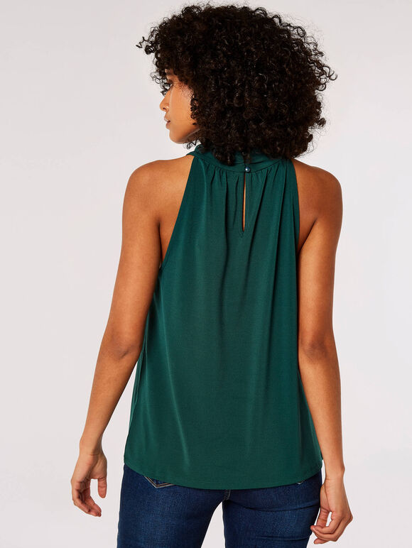 Keyhole Crepe Top, Green, large