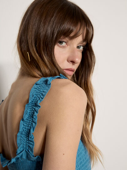 Smock Tiered Midi Dress