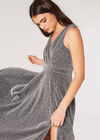 Robe Maxi Sparkle Lurex, Gris Clair / Argent, large