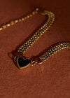 Multi Chain Heart Gold Tone Bracelet, Gold, large