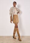 Suedette A-Line Mini Skirt, Stone, large
