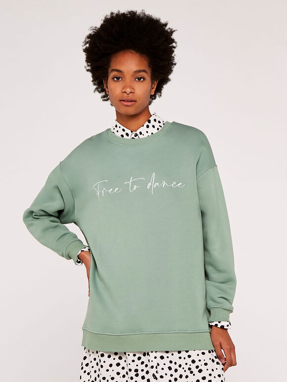 Free To Dance Oversized Sweatshirt, Mint, large