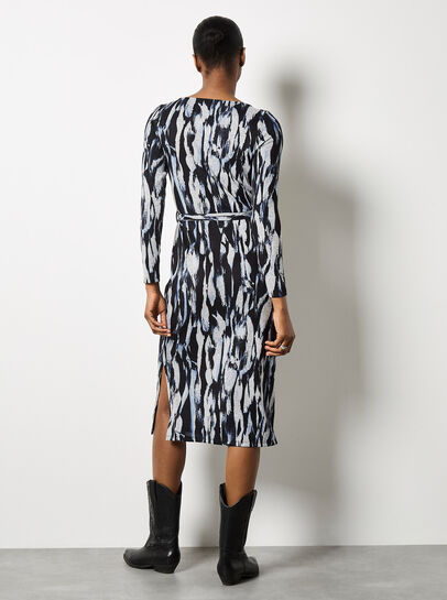 Brushstroke Knitted Midi Dress