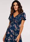 Watercolor Floral Maxi Dress, Navy, large