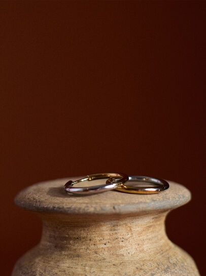 Mixed Metal 25mm Hoop Earrings