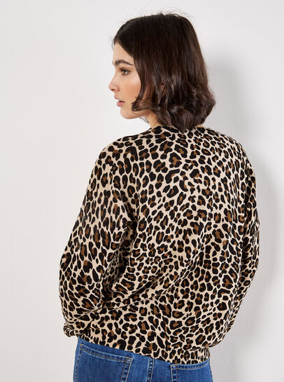 Ribbed Knit Leopard Jumper