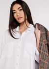 Chevron Jacquard Shirt, White, large