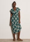 Fan Print Midaxi Dress, Green, large