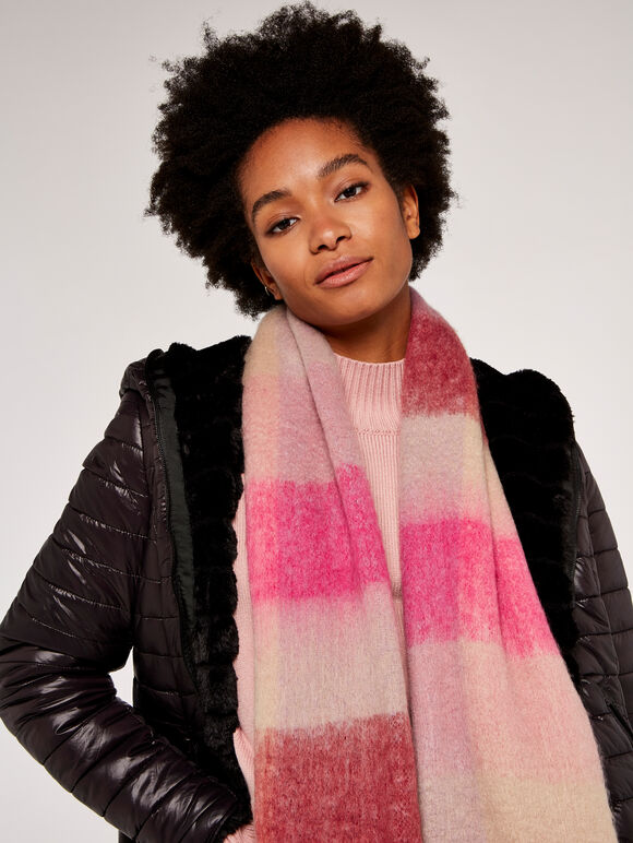 Colourblock Square Scarf, Pink, large