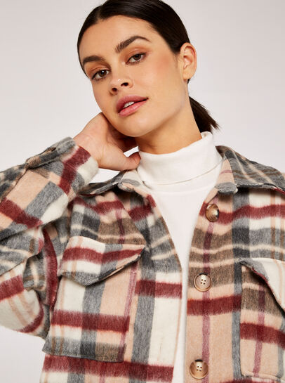 Plaid Print Longline Shacket